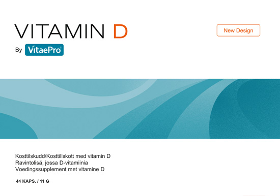 Ett paket med kosttillskottet VITAMIN D - ny design