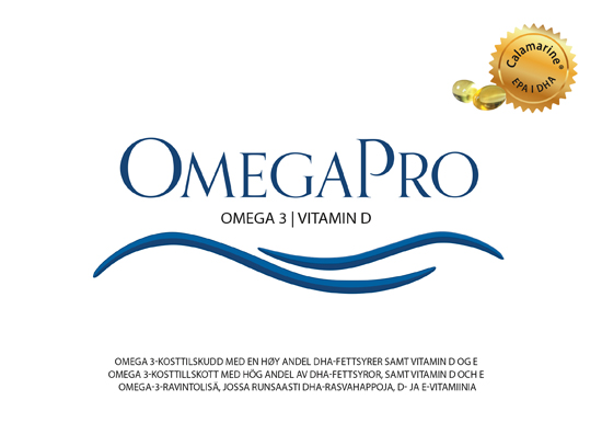 En förpackning med kosttillskottet OmegaPro
